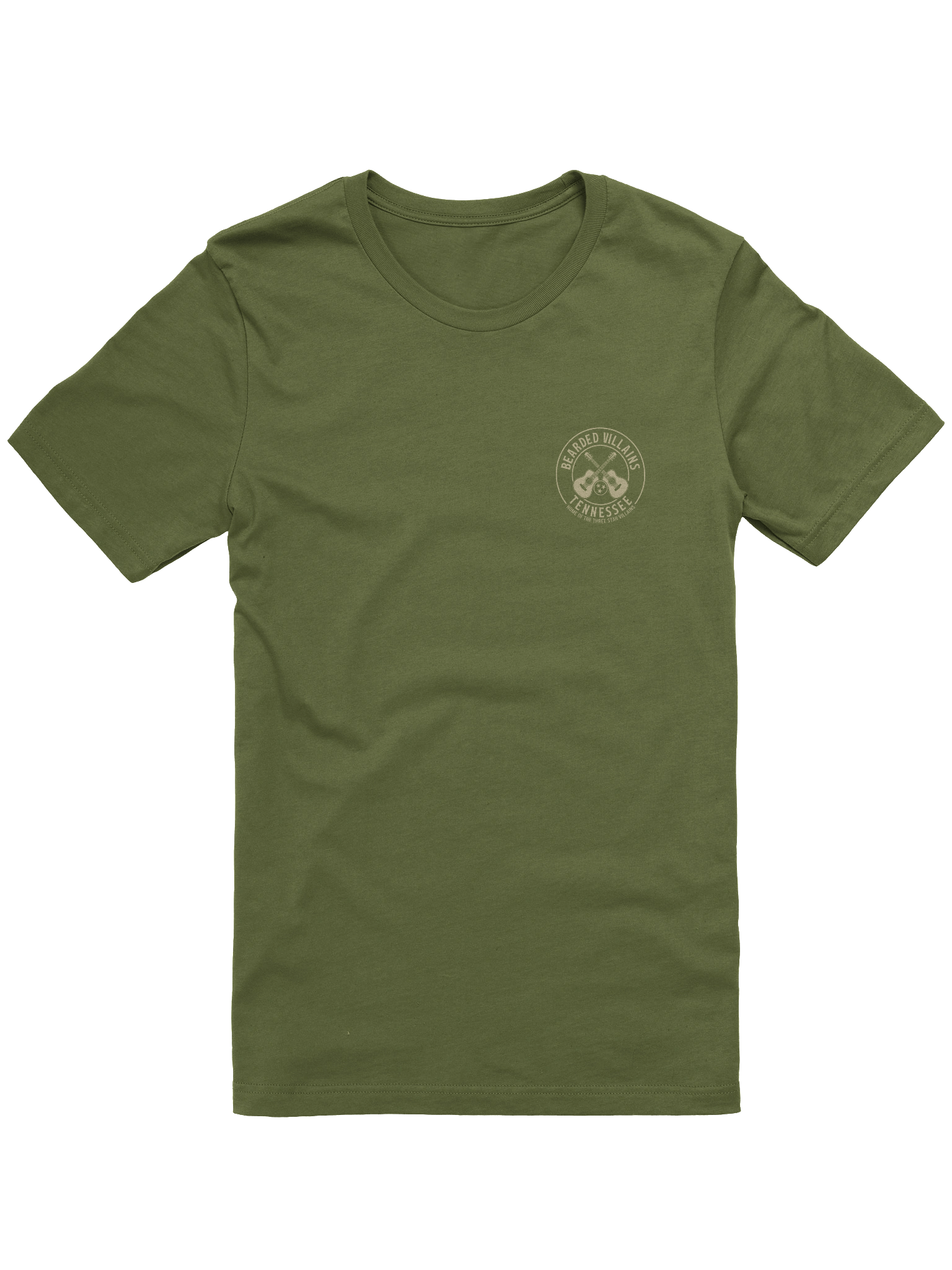 BIG-n-TALL | TSV Bearded Villains Tennessee “Tactical Grit Alternate” T-Shirt | Desert Tan Logo on Olive or Combat Black | Rugged Brotherhood Strength & Everyday Utility product image (3)