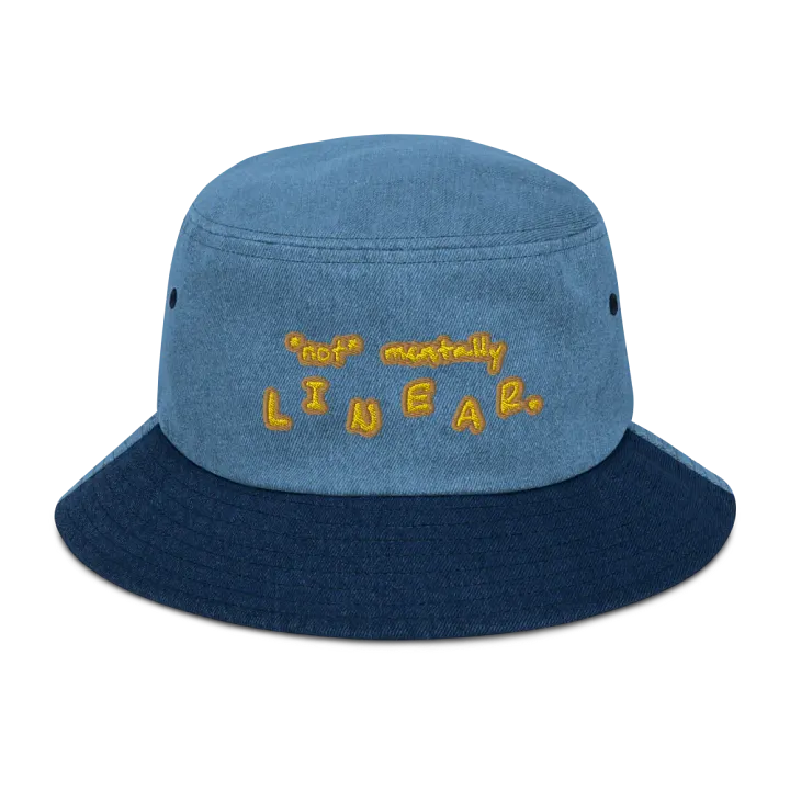 *not* mentally linear (honey) denim bucket hat product image (1)