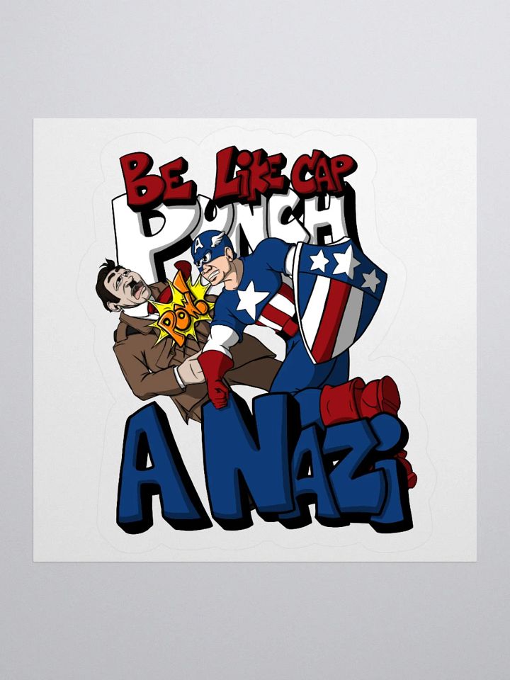 Be Like Cap - Punch a Nazi Sticker product image (1)