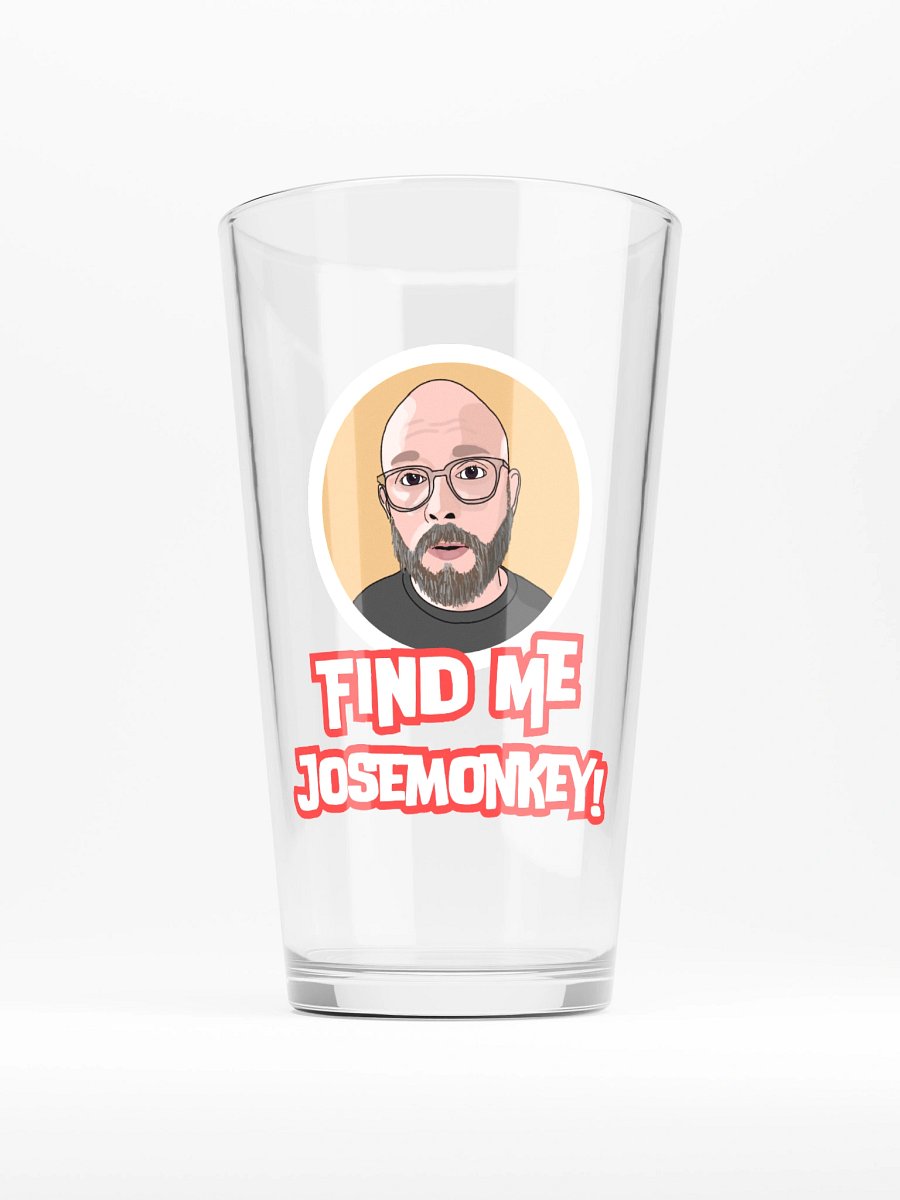 Find me, josemonkey! Pint Glass product image (1)