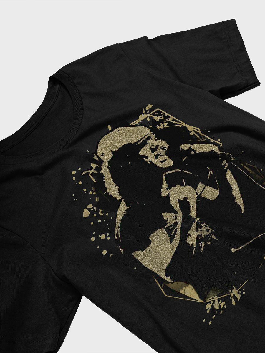 Brian Johnson black and gold sand fan art T-Shirt. ACDC Tee. product image (2)
