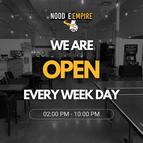 Now Open every week day! Monday to Friday!