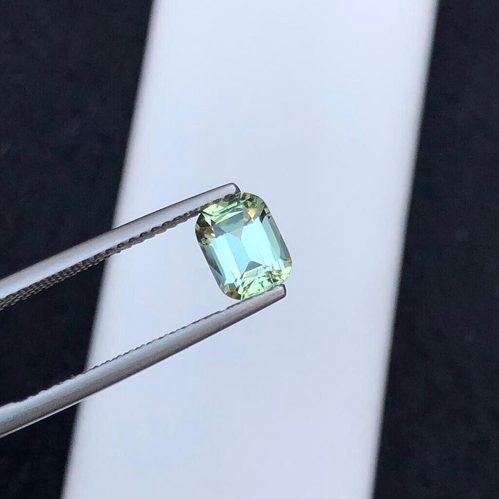 NATURAL GREEN TOURMALINE FOR RING CUSHION CUT GEMSTONE FOR JEWELRY, 1.25 CRT product image (1)