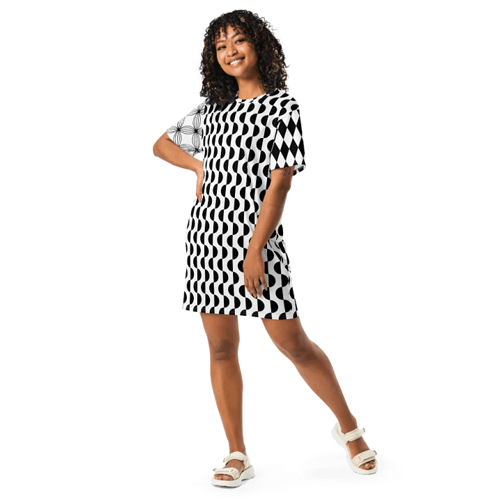 All-Over Geometric Print T-Shirt Dress product image (2)