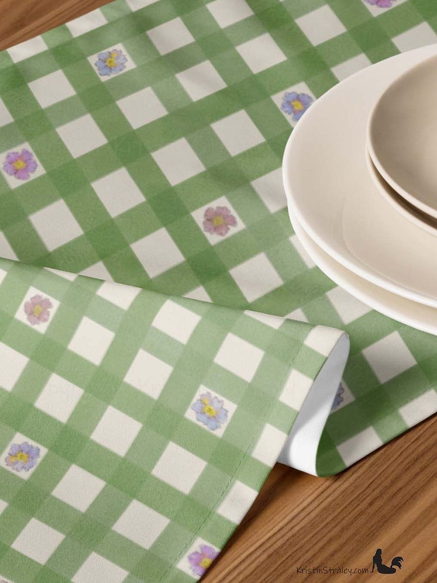 Gingham Blossoms Little Flowers on Gingham Table Runner product image (7)