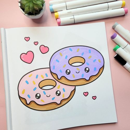🍩 Sweet & Smiley Kawaii Donuts! 💕🎨

Who else loves donuts as much as these two? 🍩😍 Coloring this adorable duo was so much fun...