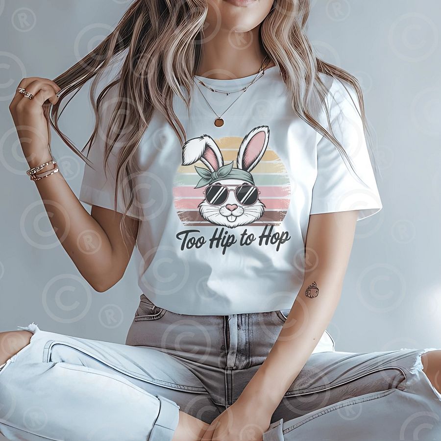 Too Hip to Hop – Cool Easter Bunny Digital Download | PNG 4500x5400px, 300 DPI product image (3)