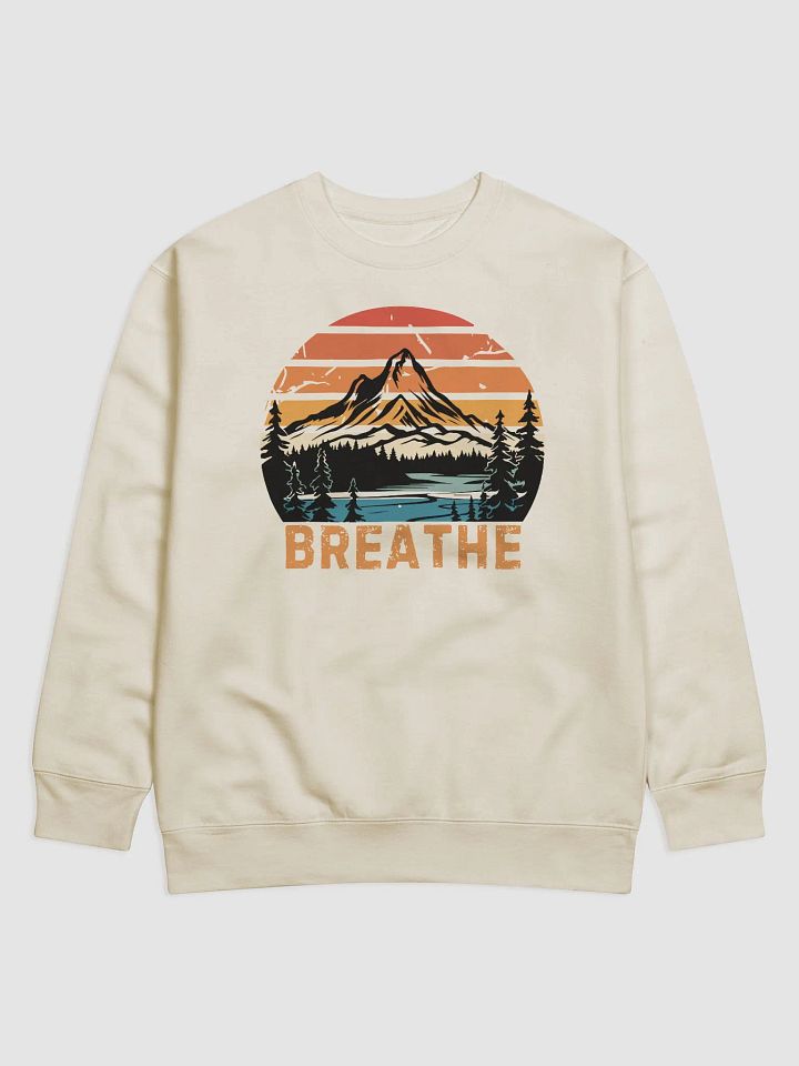 Breathe Vintage Sunset Mountain Lake Forest Sweatshirt product image (4)