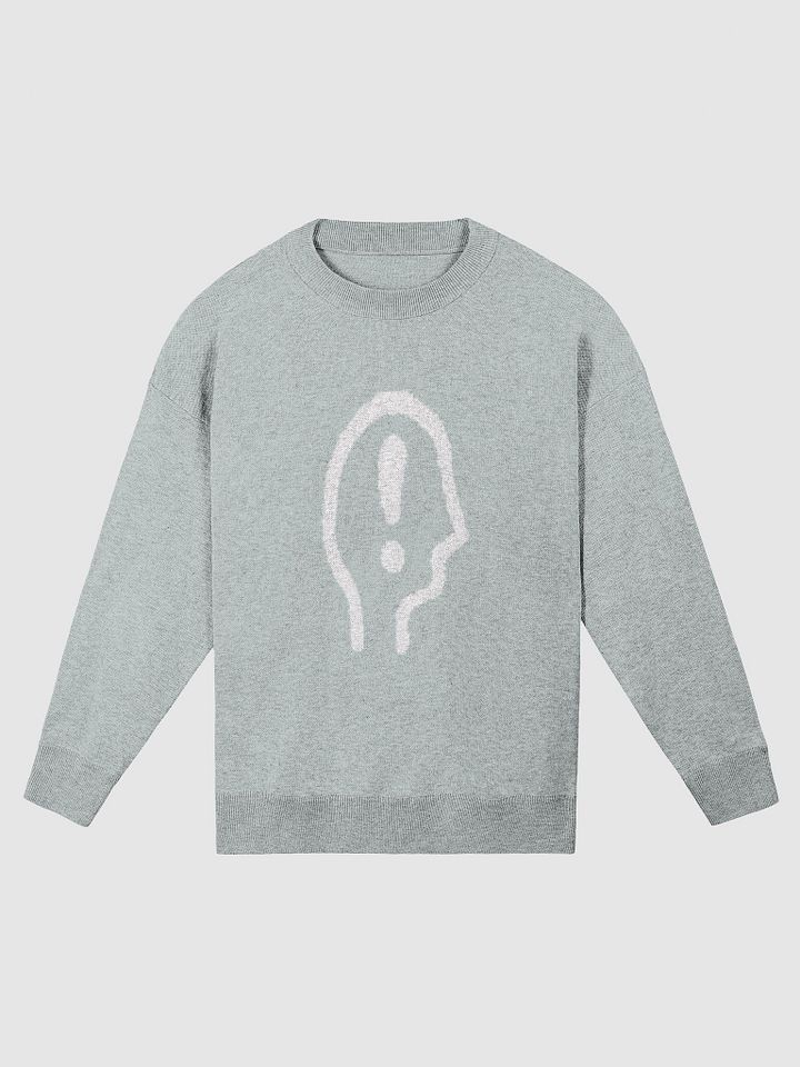 EXCLAIMING MENTALLY (lg. design, white and light blue) knitwear relaxed crewneck product image (2)