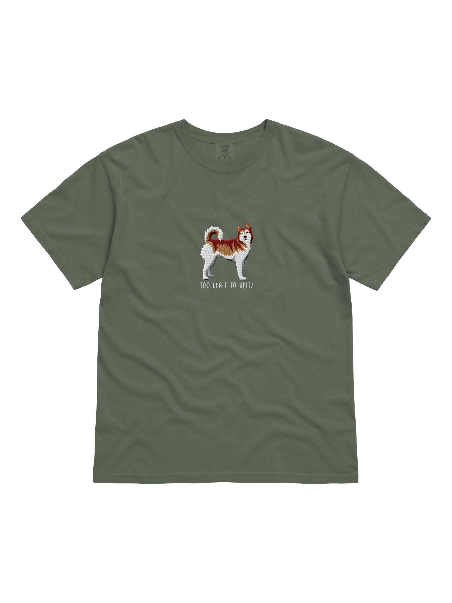 Too Legit to Spitz T-Shirt(Embroidered) of a Siberian Husky(Brown) product image (21)