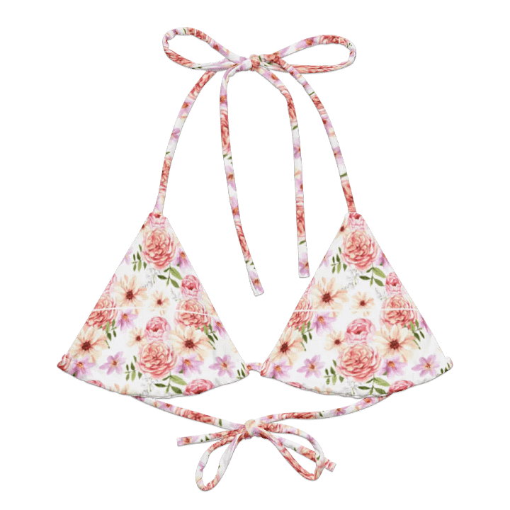 Watercolour Floral Pattern String Bikini Top - v2 product image (2)