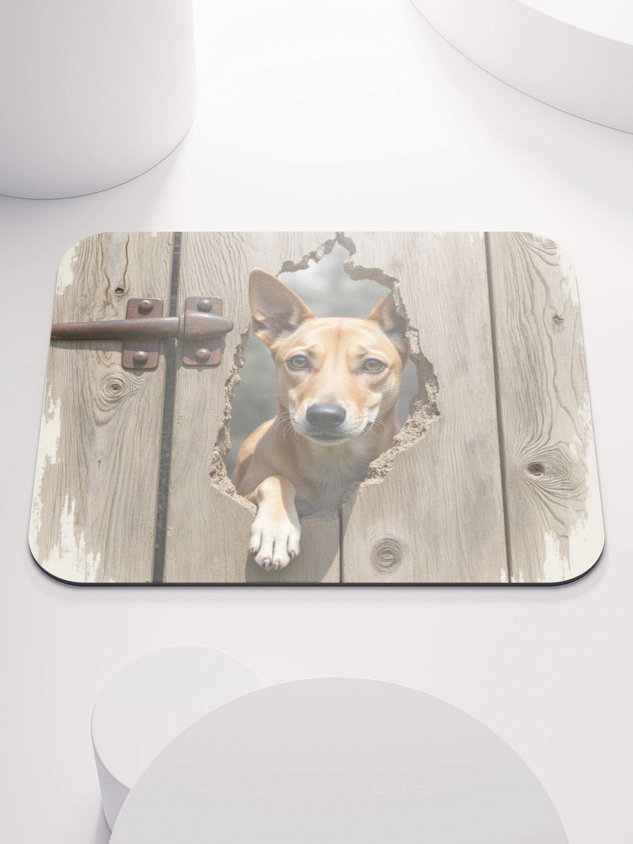 Rustic Wood Fence Peeker Mouse Pad product image (1)