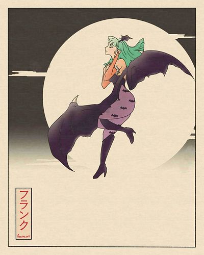 Morrigan art piece based on Bat Before the Moon. Trying to stay a bit more on top of things before convention season. Prints ...