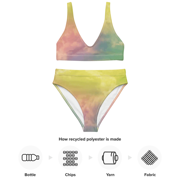 Blur cloud rainbow Design High Waisted Bikini - V12 product image (2)