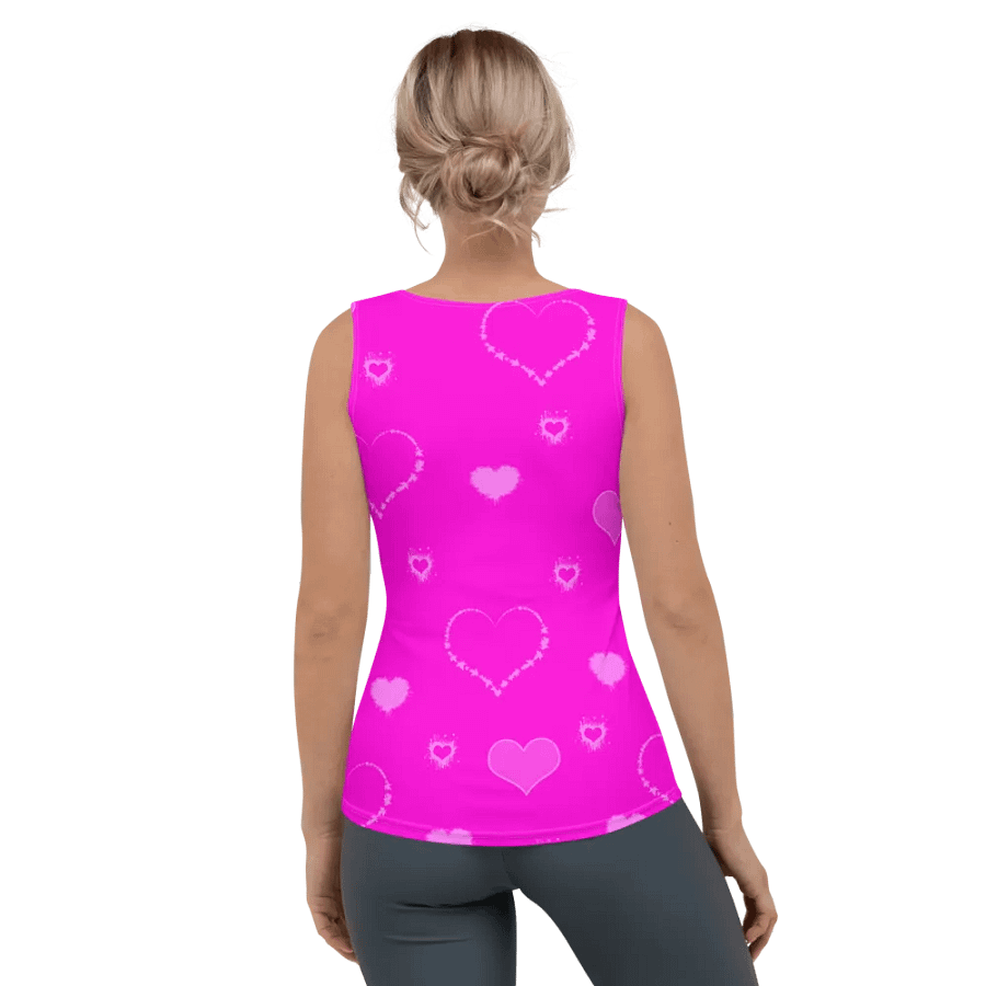 DiesmaHeart Hot Pink Hearts Tank Top product image (4)