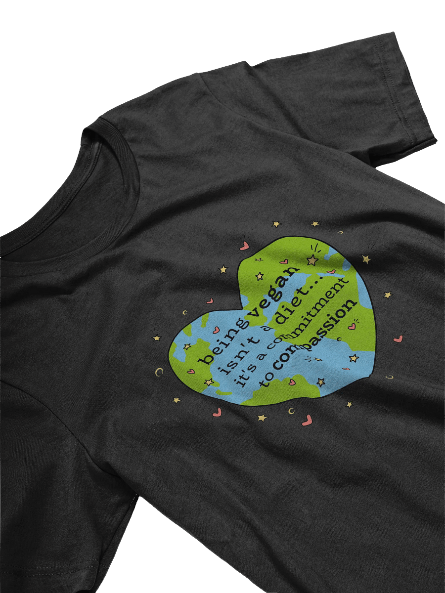 “Being Vegan Isn’t a Diet” Unisex Black T-Shirt product image (2)