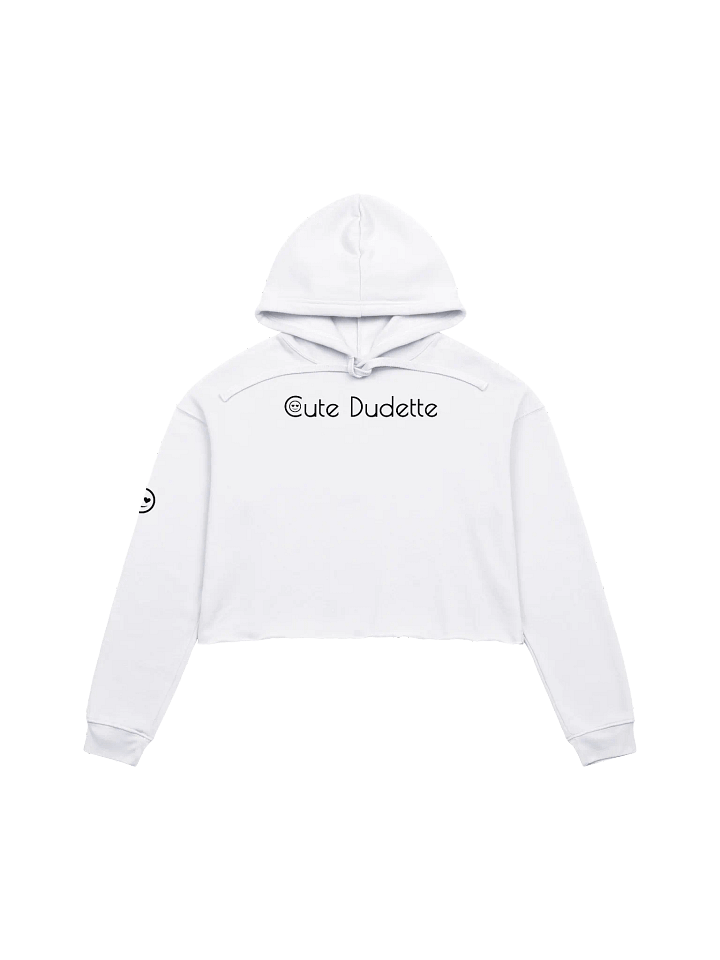 Cute Dudette White Crop Hoodie product image (1)