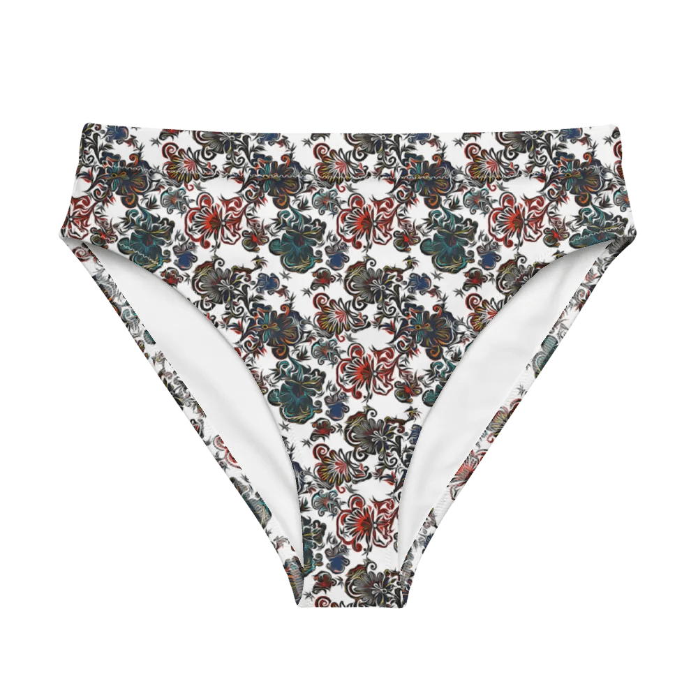 Mysterious Flowers | Recycled High Waisted Bikini Bottom product image (6)