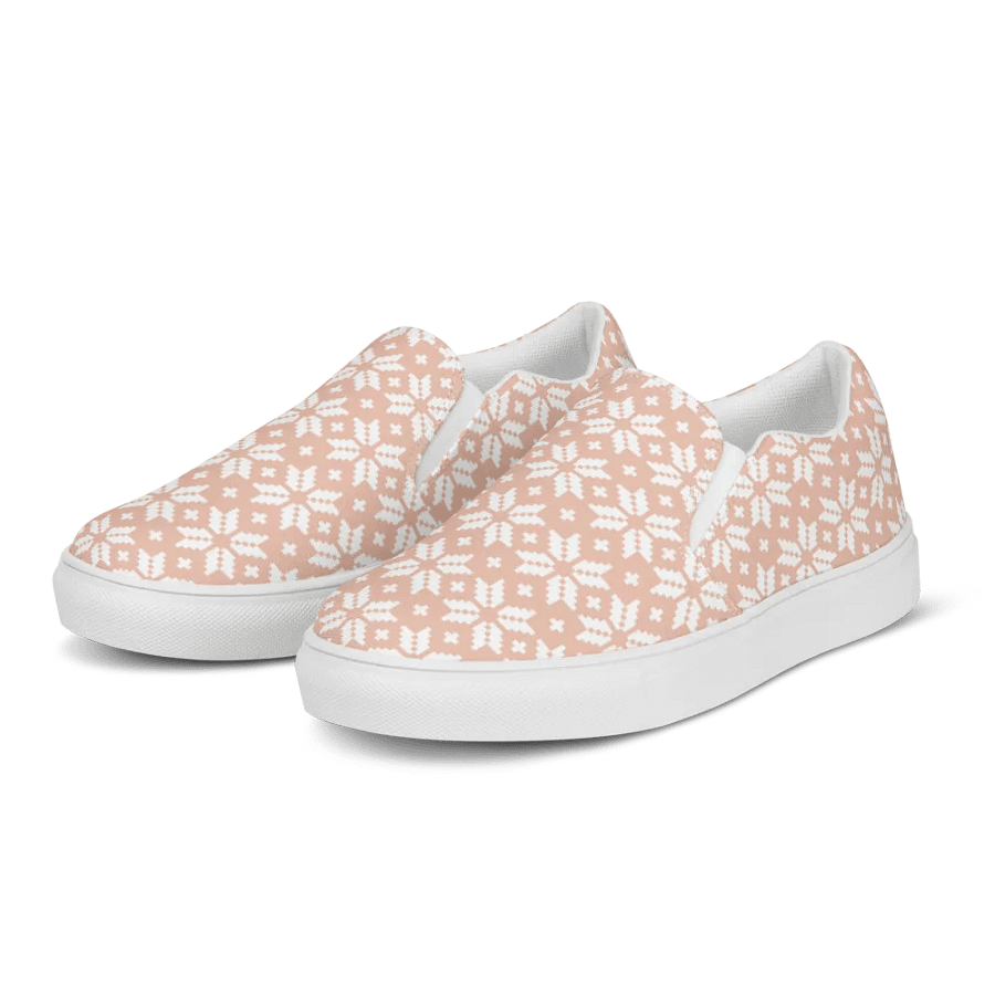 Pink Blossom Criss Cross Stitch Slip-Ons product image (7)