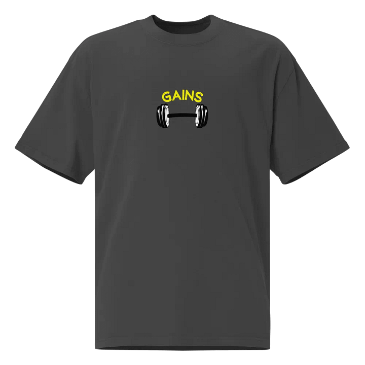 "Gains" Oversized Faded T-Shirt product image (1)