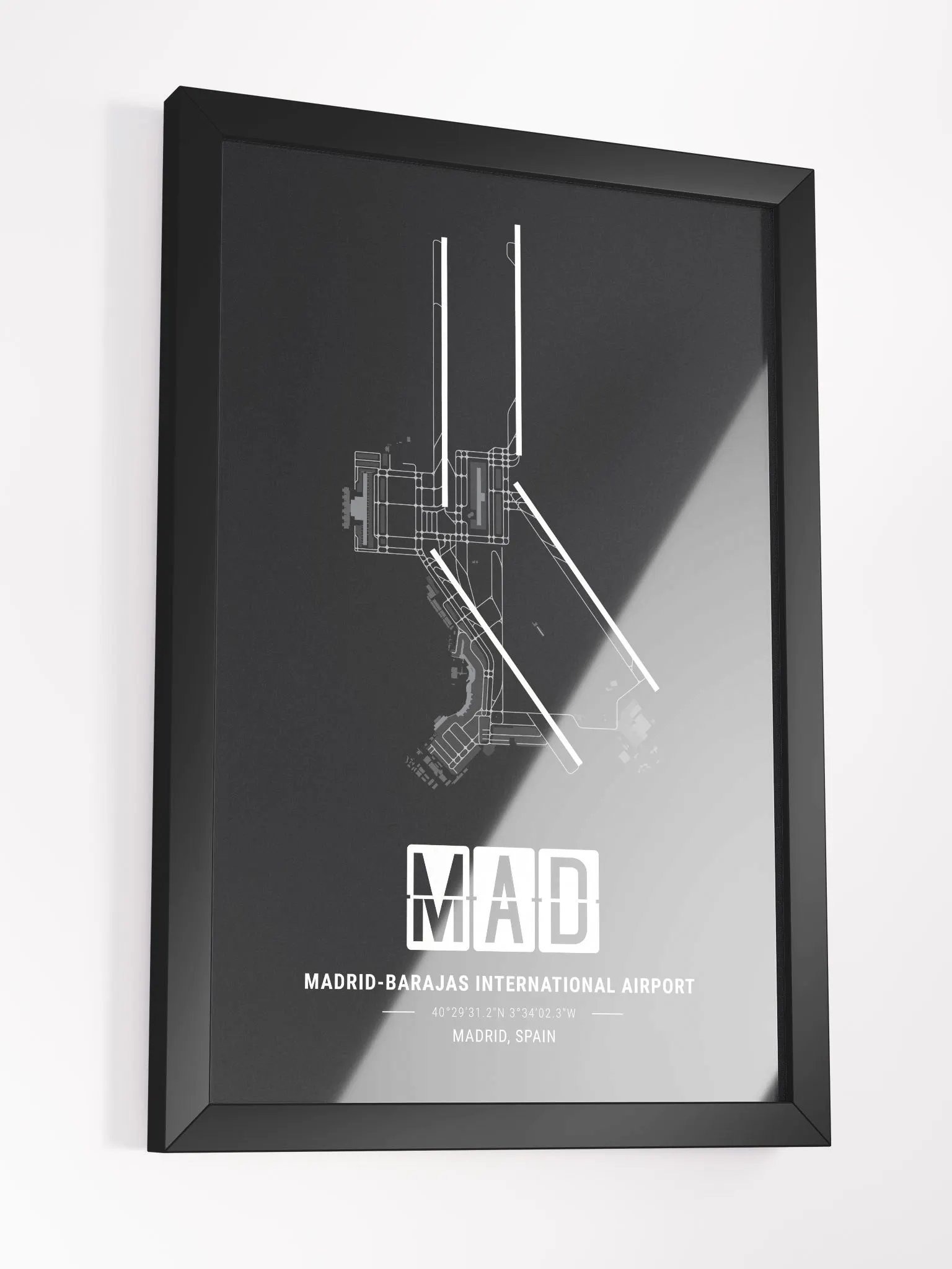 Framed Airport MAD Premium Map On Matt Paper product image (3)