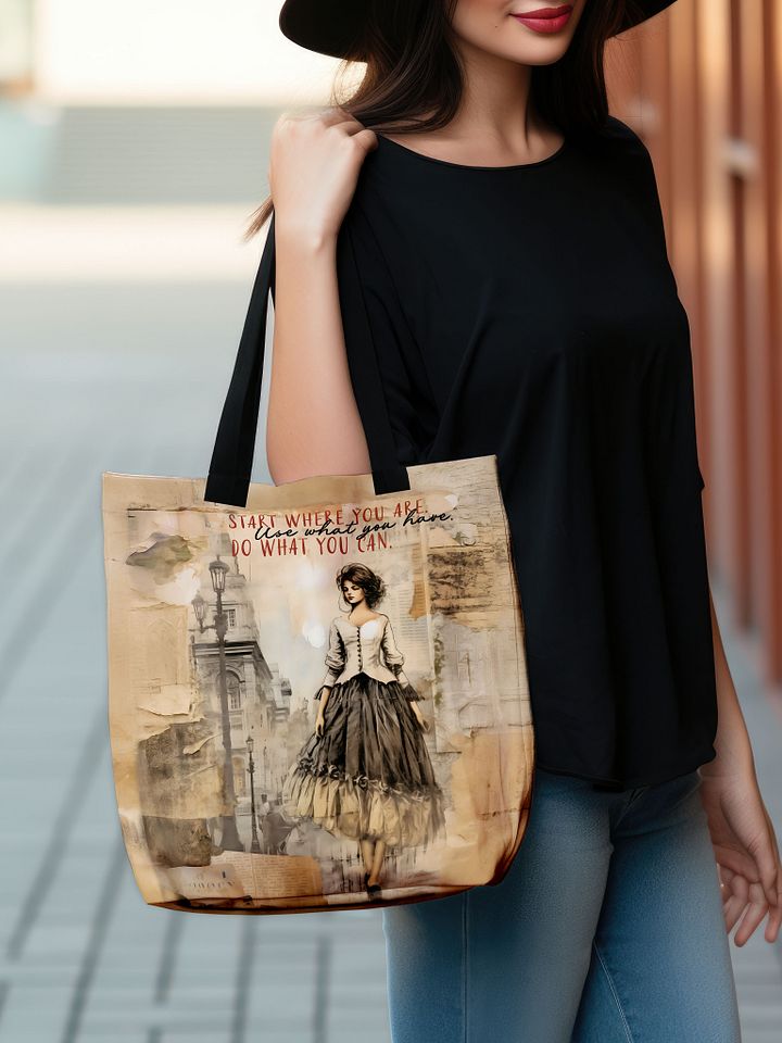 Start Where You Are Vintage-Inspired Motivational Tote Bag product image (1)