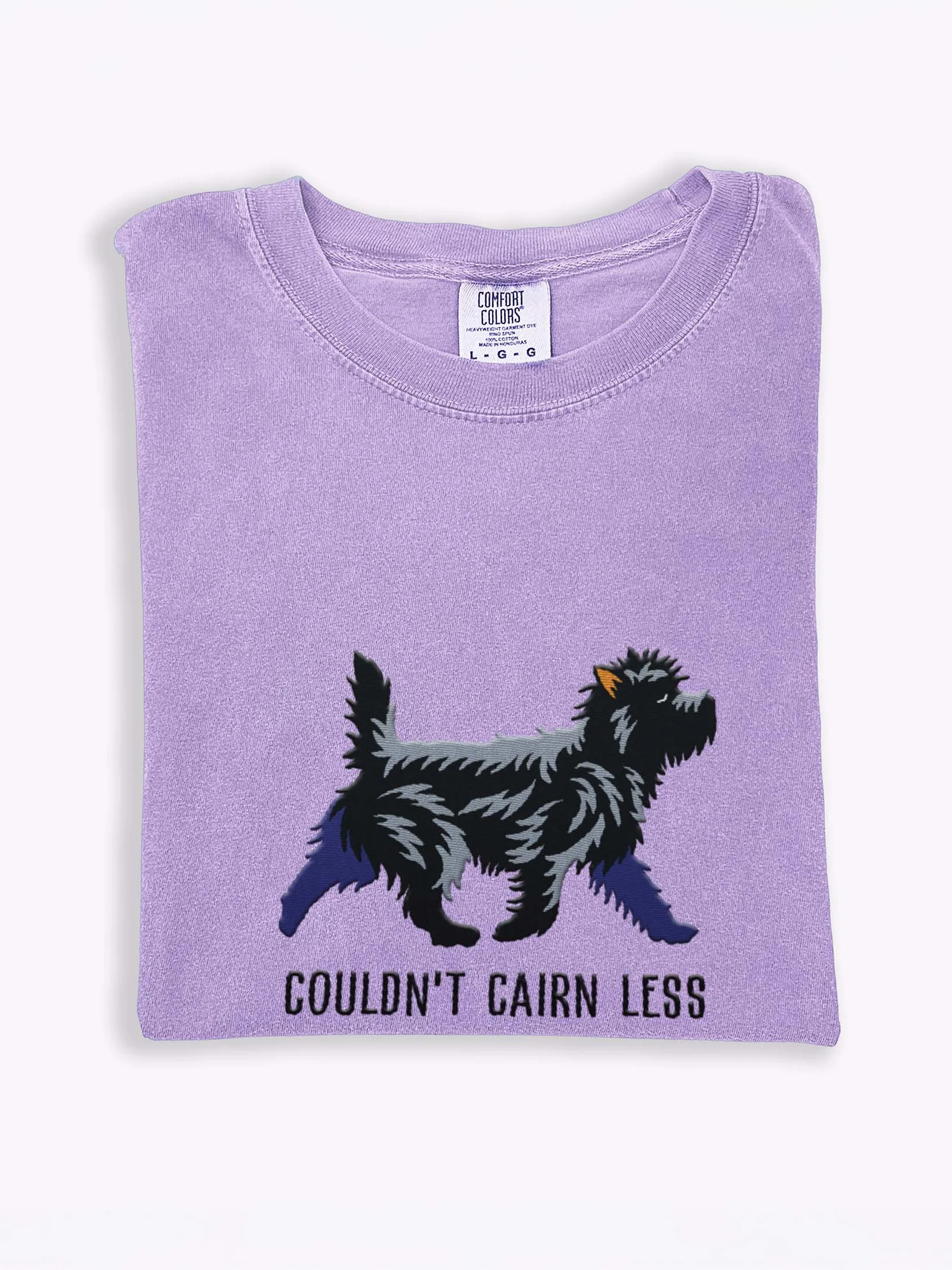 Couldn't Cairn Less T-Shirt(Embroidered) of a Cairn Terrier(Black) product image (1)