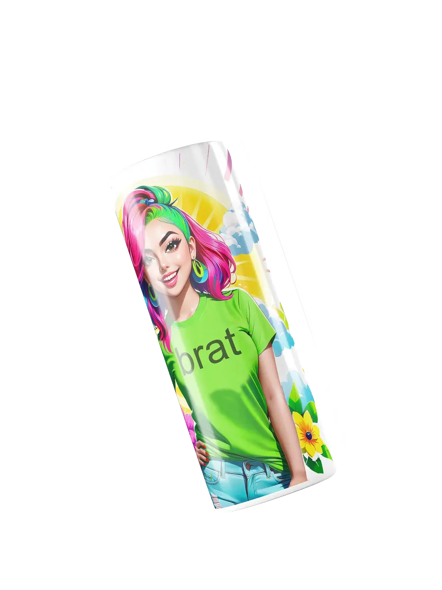 Brat 20 oz Skinny Stainless Steel Tumbler - White - Brat Life v5 product image (5)