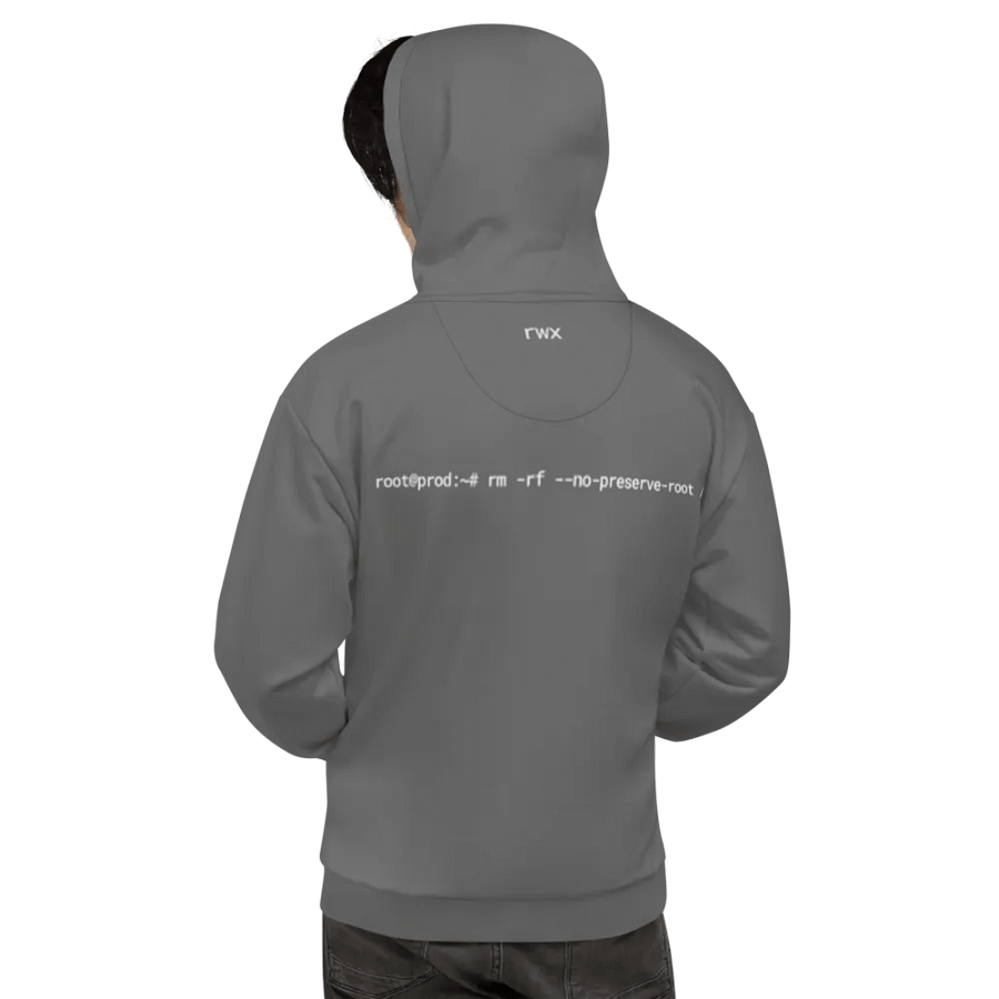 goodbye cruel world, rm -rf / hoodie (dark grayscale mode) product image (7)