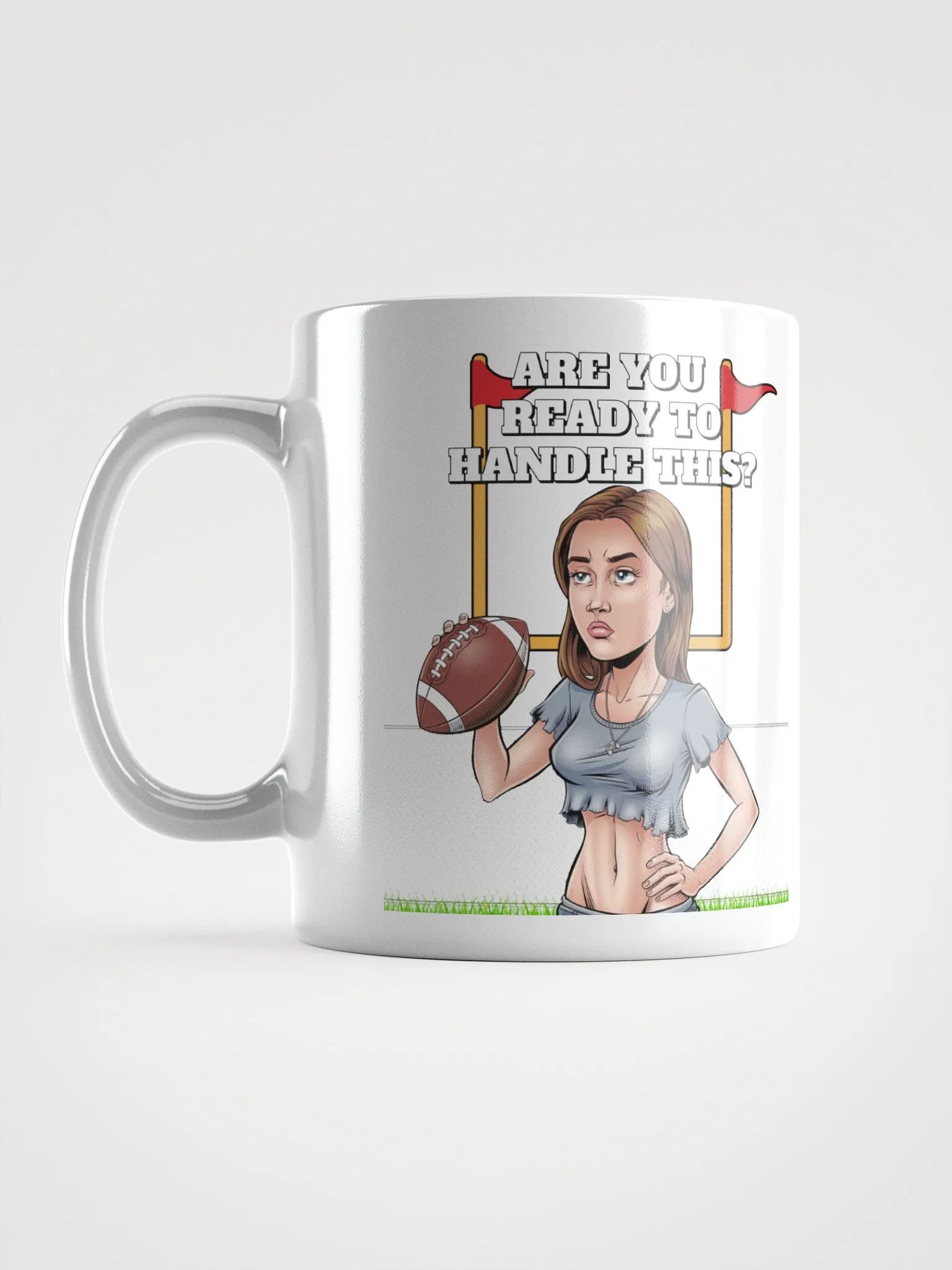 Are You Ready To Handle This? Female Footballer White Mug product image (16)