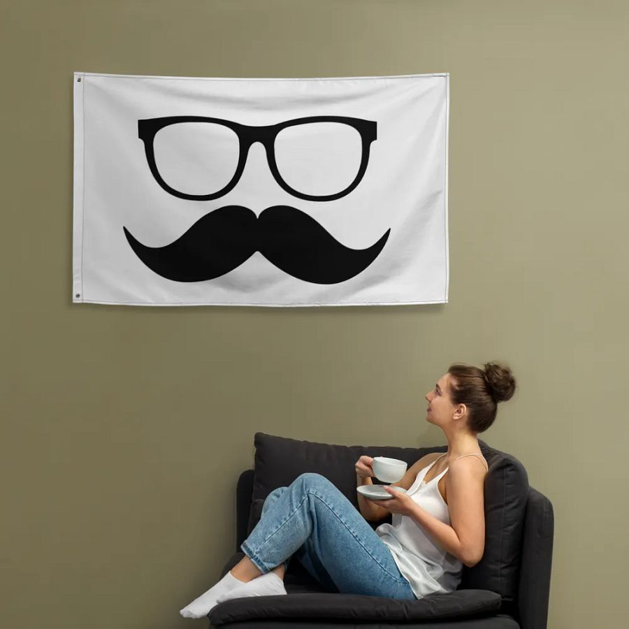 Black Moofstache Flag product image (12)