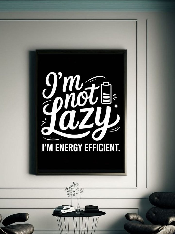 I'm not Lazy I'm Energy Efficient Downloadable Poster product image (1)
