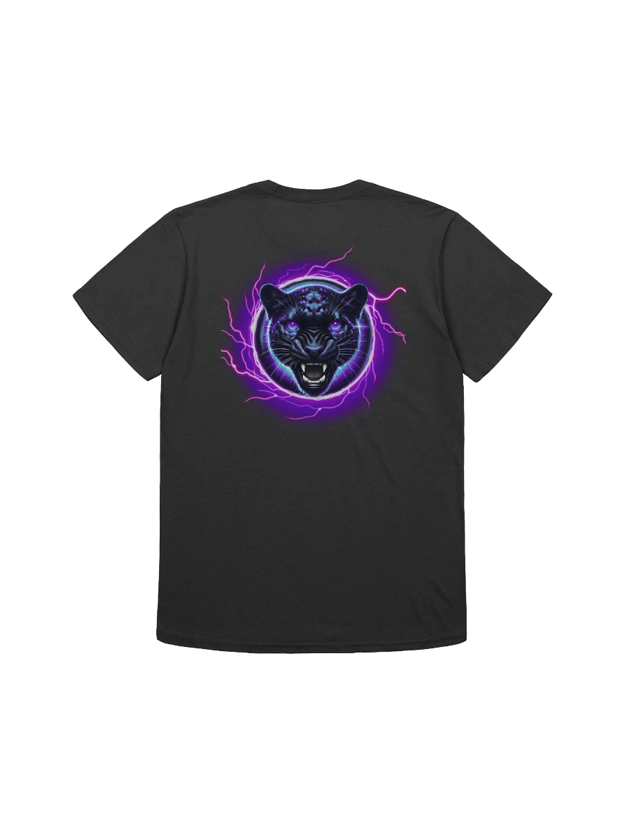 Electronic Neon purple Black jaguar Badge (Unisex Black T-Shirt) product image (2)