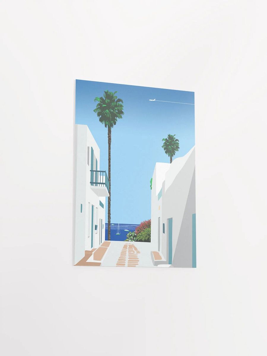 Santorini, Greece — City Pop art, retrowave/vaporwave poster, 80s, aesthetic poster, Hiroshi Nagai inspired art, minimalist poster product image (9)