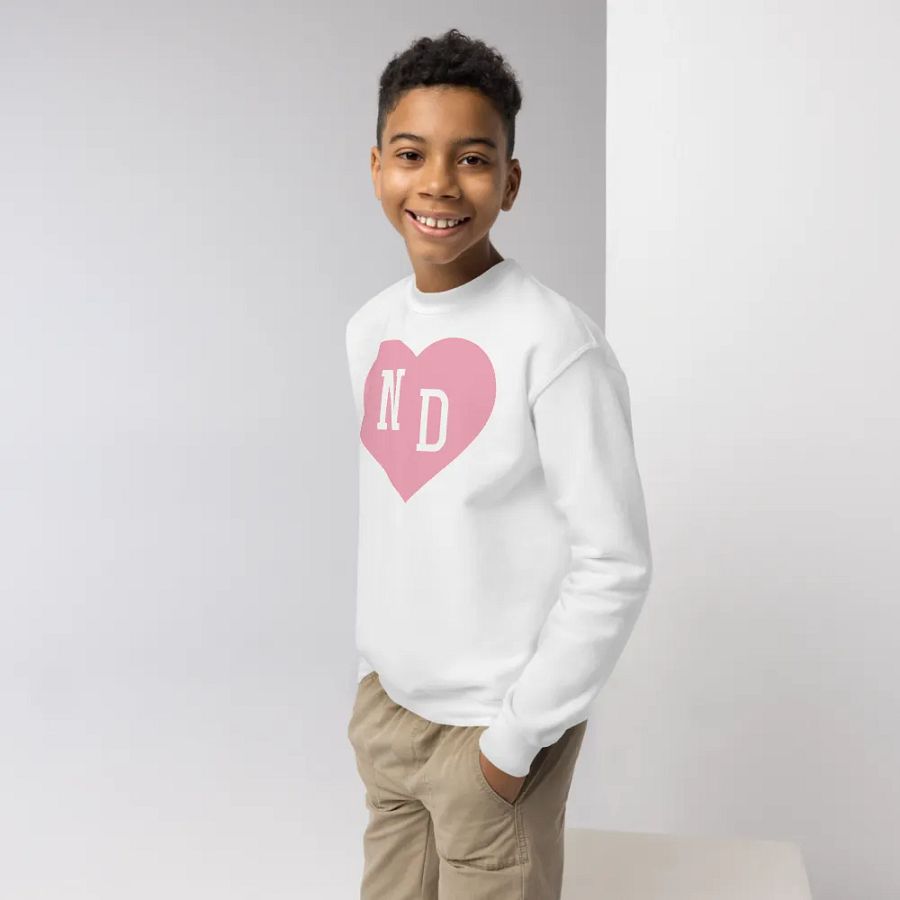 ND Heart Pink Youth Unisex Sweatshirt product image (2)