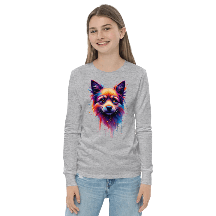 Vibrant Pup Portrait Youth Long Sleeve Tee product image (20)