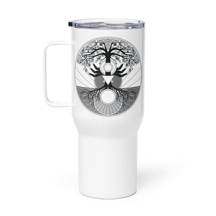 Stainless Steel Travel Mug with Handle - Tree of Psyche (Origional B&W) product image (1)