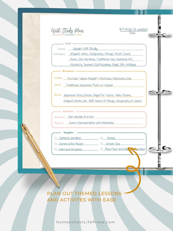 Unit Study Printable Planner product image (2)