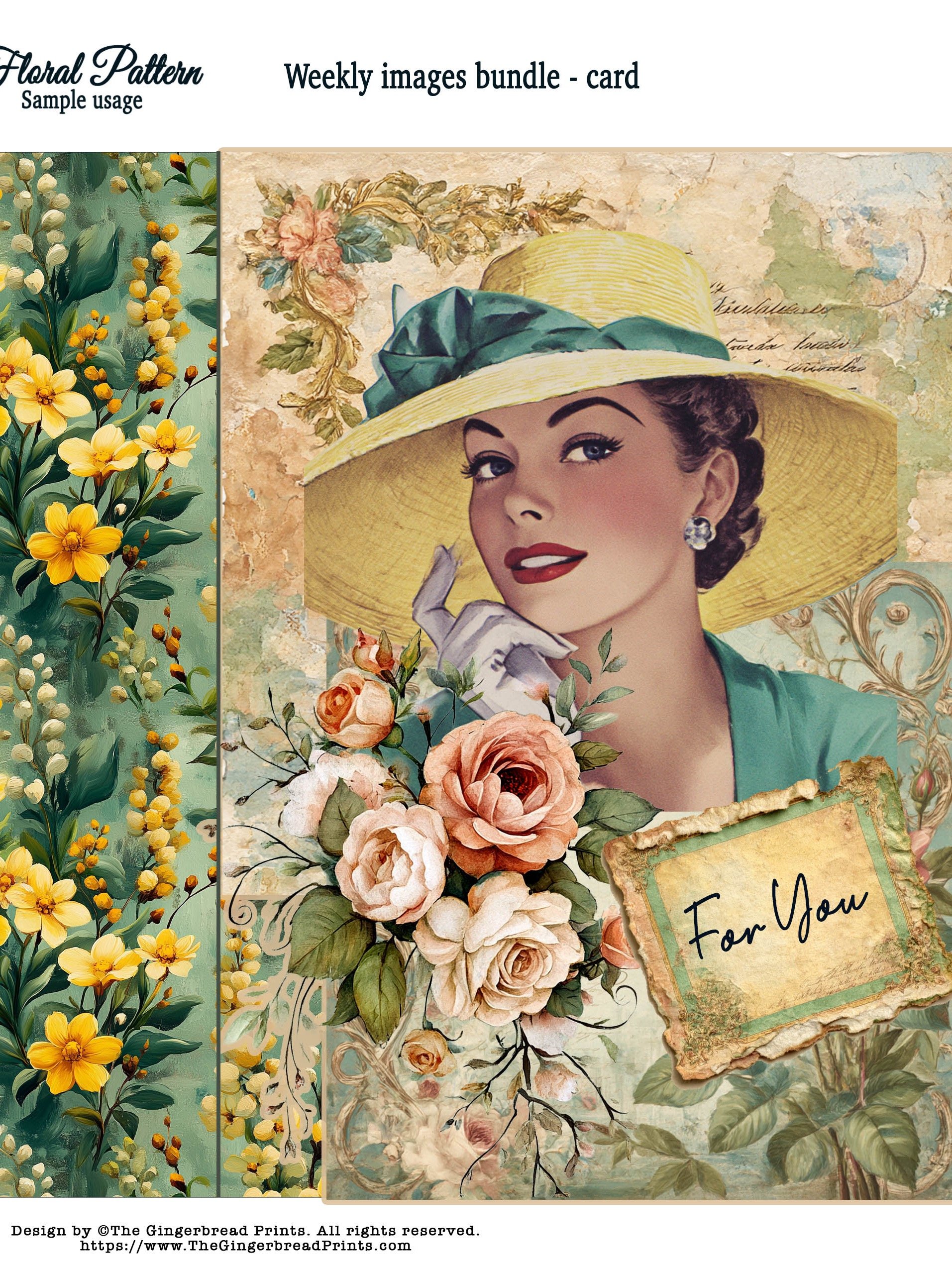 Floral Patterns 100 Images Bundle + 2 Free Cards Digital Download product image (1)