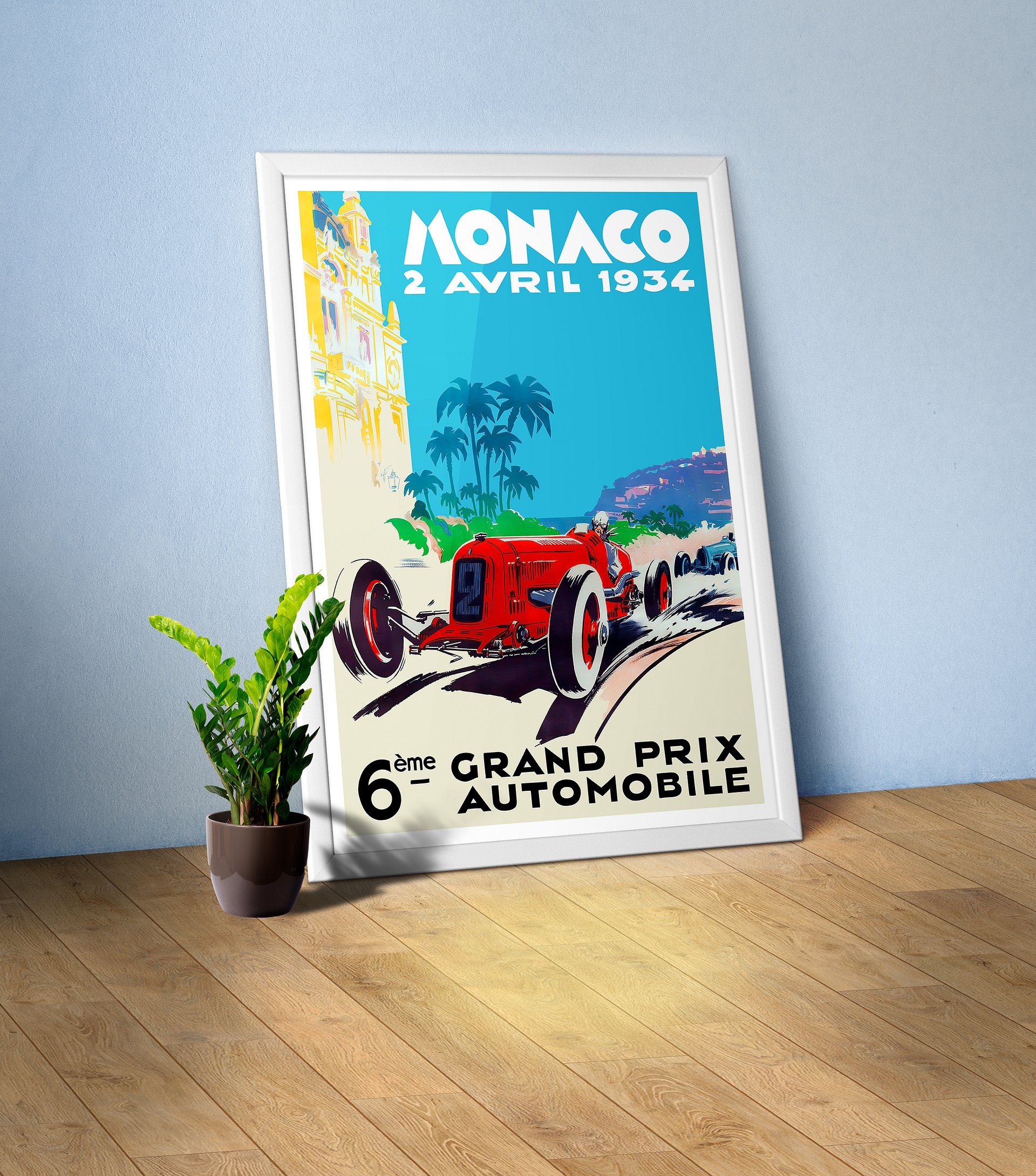 Monaco Vintage F1 Grand Prix, 1934 poster — Vintage Formula 1 poster, Monaco Grand Prix poster, retro travel poster, retro travel art product image (6)