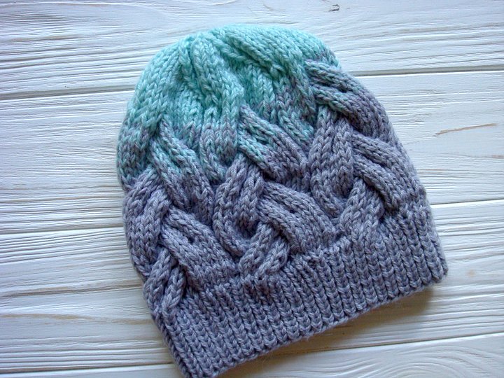 Gradient Two-Colors Knit Hat Pattern product image (1)