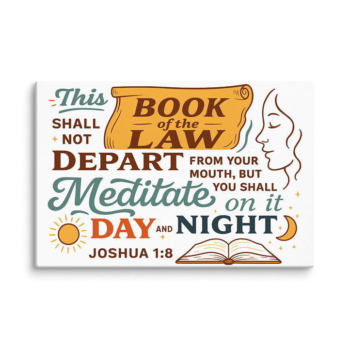 Joshua 1:8 Wall Art – Meditate on the Word Day and Night | Christian Scripture Decor product image (1)