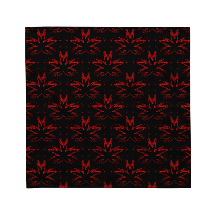 Red Black Twisted Budz Cannabis Bandana, Weed Leaf Pattern Stoner Fashion Accessory product image (2)