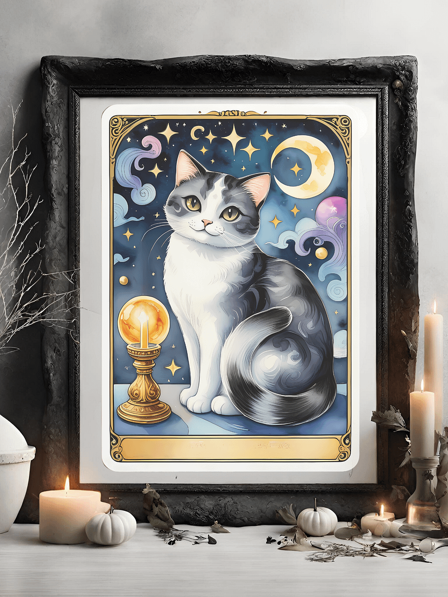 60 Cat Tarot Cards Clipart Bundle product image (5)
