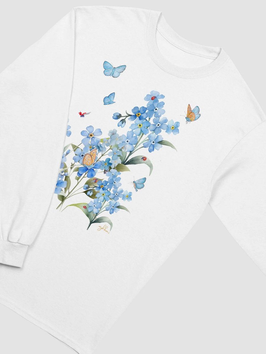 Forget-Me-Not Whispers Long Sleeve Tee | 100% Cotton, Floral Design with Butterflies | Inclusive Sizes product image (3)