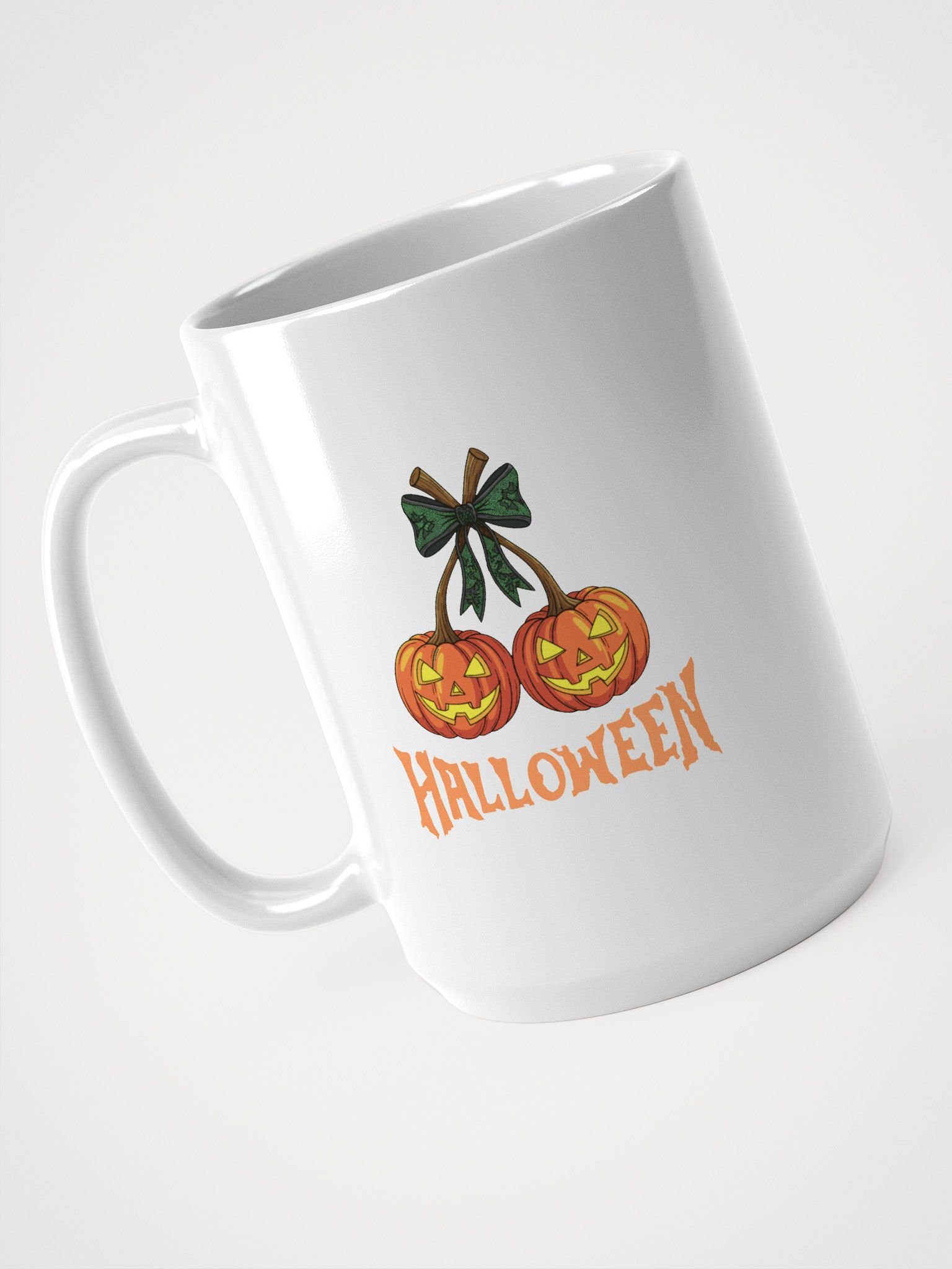 "Halloween Pumpkin Coffee Mug – Spooky Twin Jack-O’-Lantern Cup" product image (4)