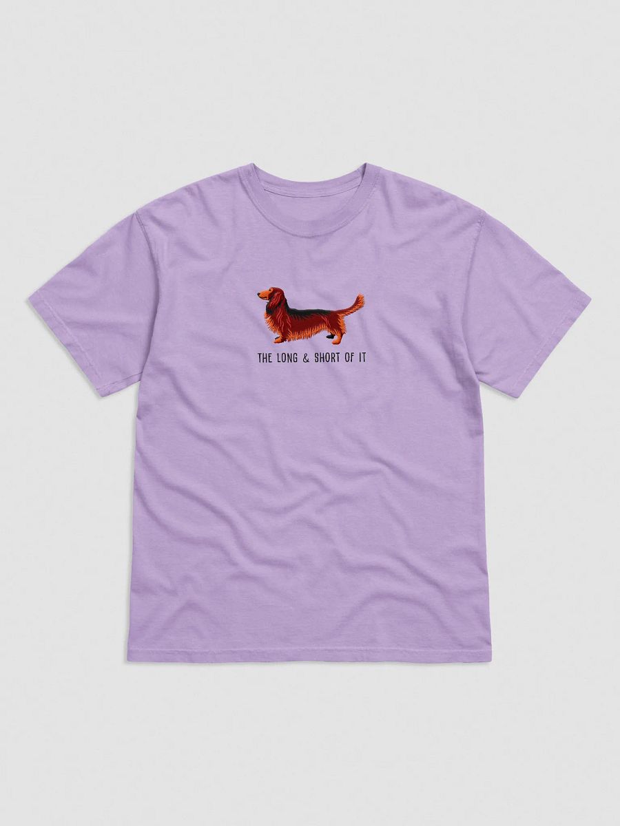 The Long & Short of It T-Shirt(Embroidered) of a Longhaired Dachshund(Red) product image (33)