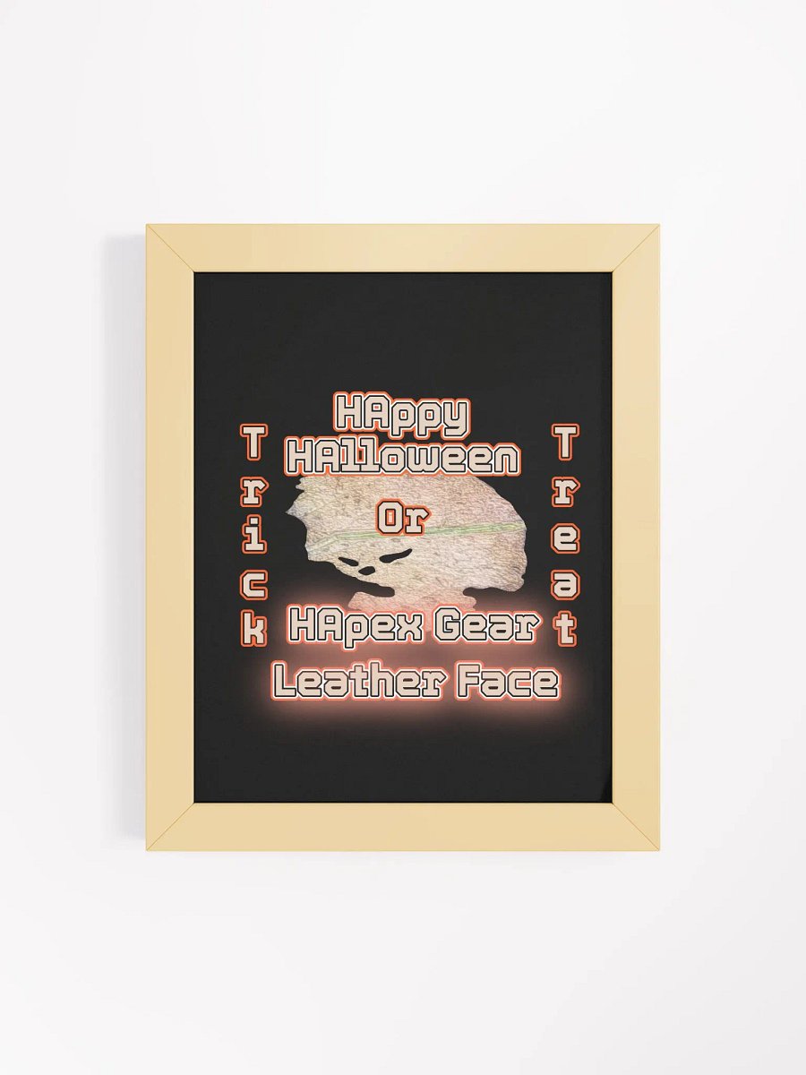 Framed High-Quality Matte Poster - Black - HAppy HAlloween Leather Face product image (4)
