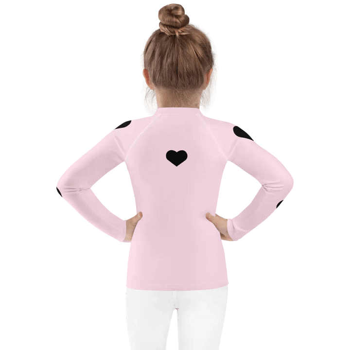 Mickey and Minnie mouse (art by Dina R.) with hearts - Kids Rash Guard product image (2)