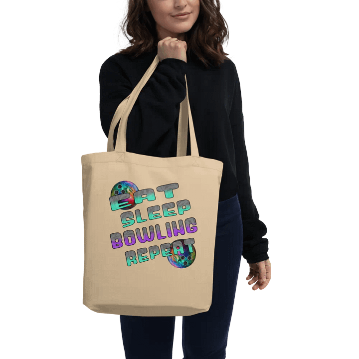Eat Sleep Bowling Repeat Angle Vibrant Ball Tote Bag product image (2)